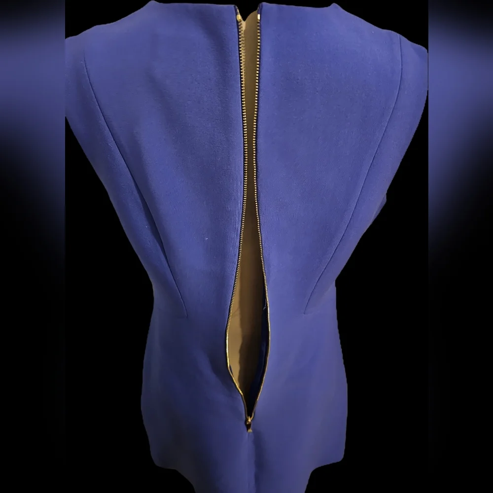 Kate Spade Sleeveless Royal Blue Or Purplelish Midi Dress Sz 4 - Picture 4 of 8
